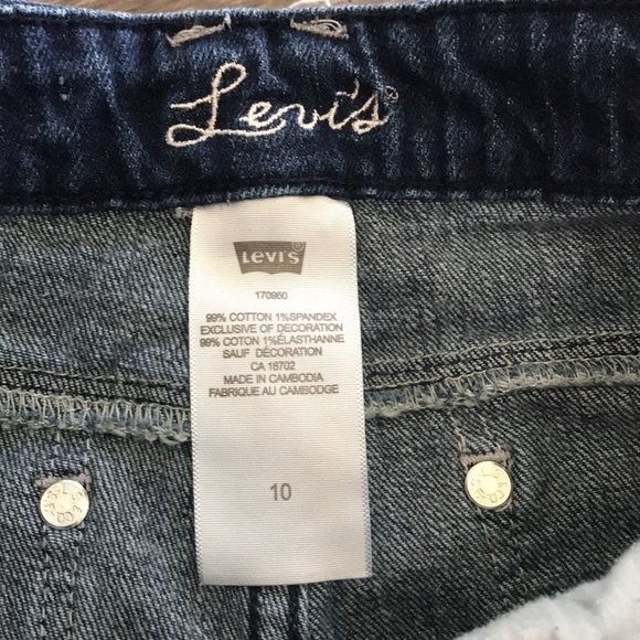 LEVI’S girls skinny jean sequin shorts 10 - Picture 6 of 9
